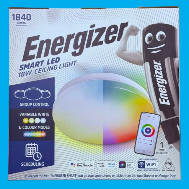Energizer 18w Ip20 Smart Led Dimmable Round Ceiling Light, Rgbw Colour