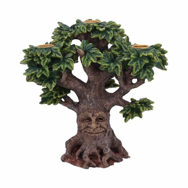 Tree Spirit Green Man Candle Holder - Forest Flame - Gothic Wiccan