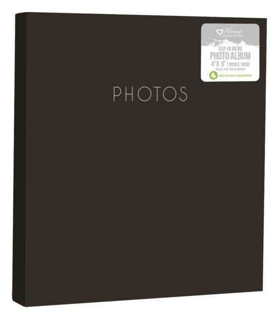 "Silver Or Black Cover Photo Album 2 Sizes 4"" X 6"" Slip In Adhesive"