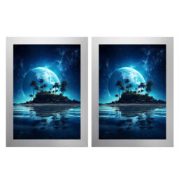 [set Of 2] Silver Glass Front Picture Photo Frame Wall-hanging &