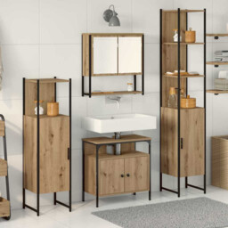 Bathroom Cabinet Set Artisan Oak 4pc Engineered Wood 33x33x185.5cm