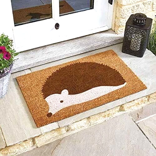 Door Mat Anti-slip Indoor Hedgehog Print Outdoor Entrance Hallway 75cm