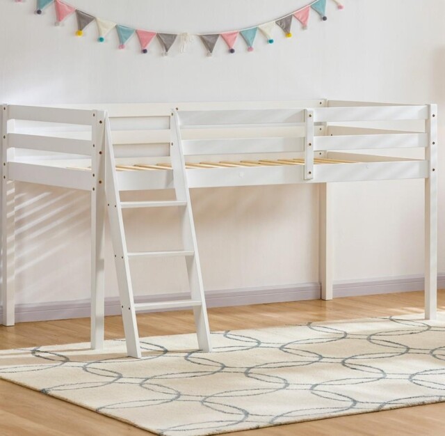High Sleeper Bunk Bed Loft Bed Cabin Storage Solid Pine Wood 3ft