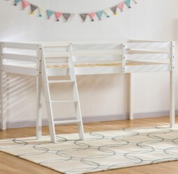 High Sleeper Bunk Bed Loft Bed Cabin Storage Solid Pine Wood 3ft