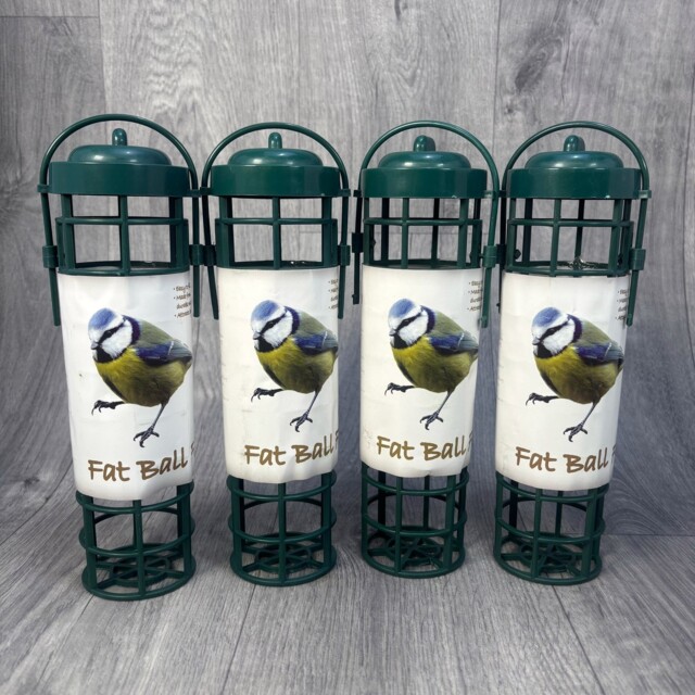 Fat Ball Bird Feeder Green Easy Fill Durable Plastic Hanging Design