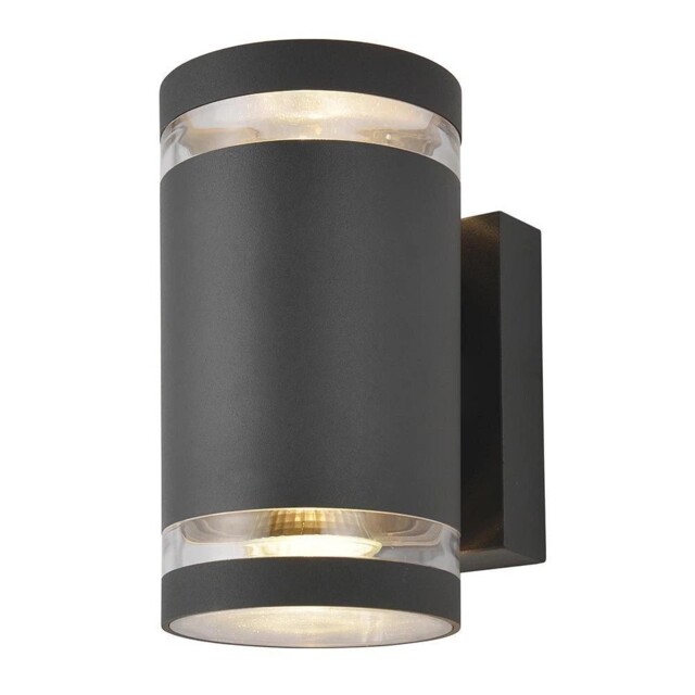 Litecraft Helo Up & Down Outdoor Ip44 Rated Dark Grey Gu10 Garden Wall