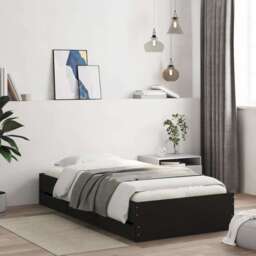 Bed Frame With Drawers Black 90x200 Cm Engineered Wood Vidaxl