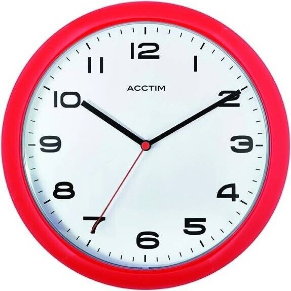 Acctim Aylesbury Wall Clock Red 25.5cm