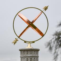 Polished Brass And Copper Garden Armillary Sundial Sphere - 57cm Tall