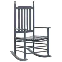 Rocking Chair With Curved Seat Grey Poplar Wood Vidaxl