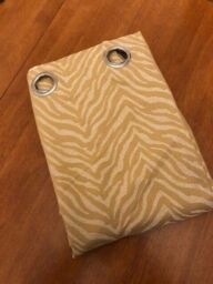 "66"" X 54"" Ring Top Lined Zebra Print Antique Gold Eyelet Pair Of"
