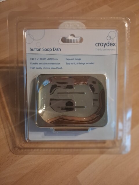 Croydex Sutton Soap Dish Chrome Wall Mounted Wire Basket Holder