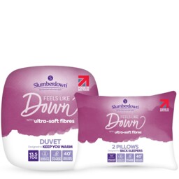 Slumberdown Feels Like Down 13.5 Tog Winter Warm Duvet + 2 Pillows,