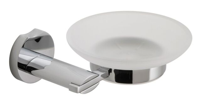Vado Kovera Frosted Glass Soap Dish & Holder Chrome Kov-182-c/p Bnib