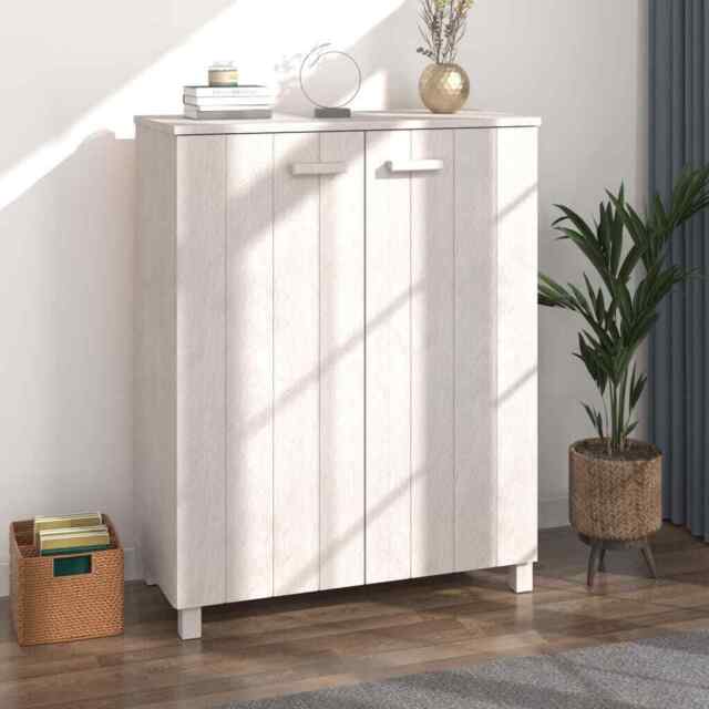 Shoe Cabinet Hamar White 85x40x108 Cm Solid Wood Pine Vidaxl