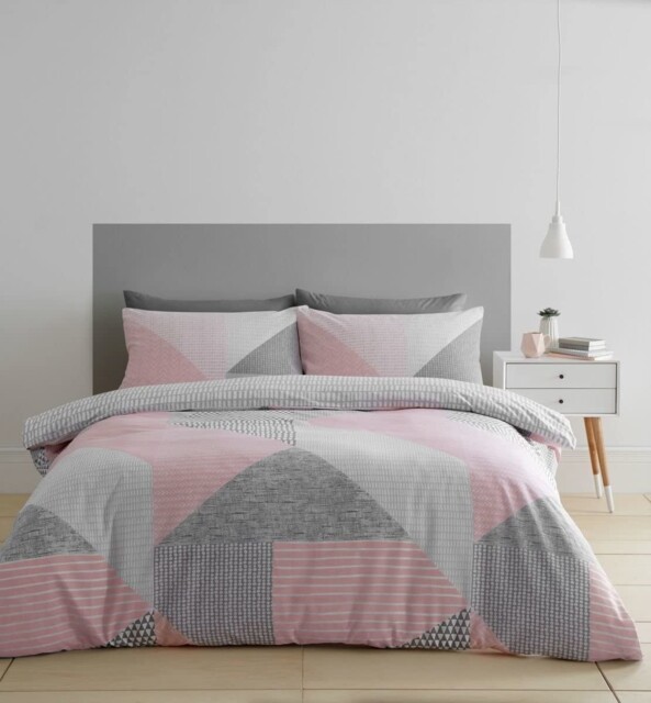 Catherine Lansfield Bedding Larsson Geo Double Duvet Cover Set Double,
