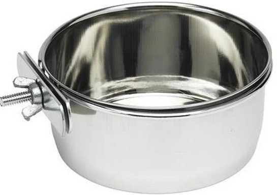 950ml Stainless Steel Bolt On Coop Cup Bird Cage Small Animal Pet Dog