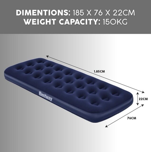 Bestway Single Inflatable Air Mattress, Blow Up Camping - 185 X 76 X