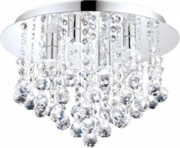 Bathroom Light Silver Almonte 4 Led Ip44 Round Crystals Chrome Eglo