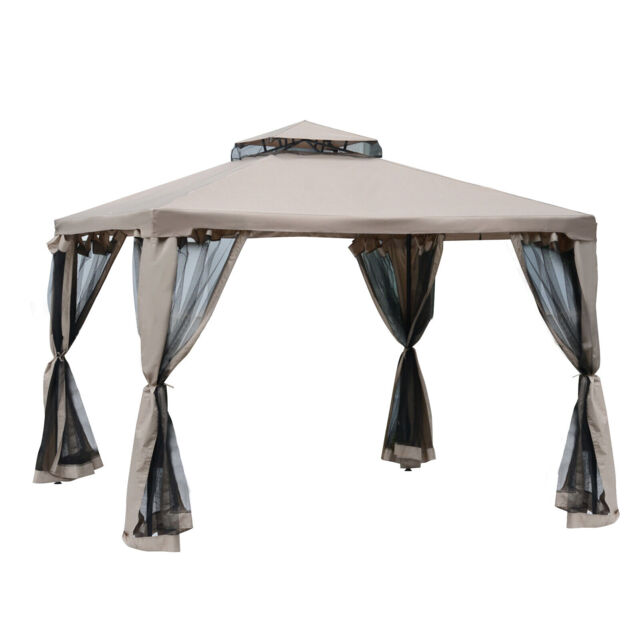 Outsunny 3 X 3 M Metal Gazebo Garden Outdoor 2-tier Roof Marquee Party