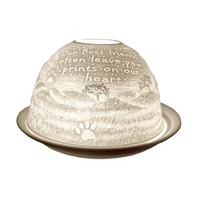 Cello Porcelain Tealight Holder Dome–3d Projection Message Scented