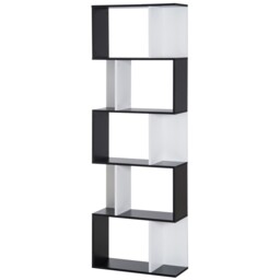 Homcom 5-tier Bookcase Storage Display Shelving S Shape Design Unit