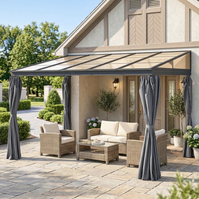 Outsunny Outdoor Pergola Gazebo Party Tent Garden Sun Shelter 4 X 3m
