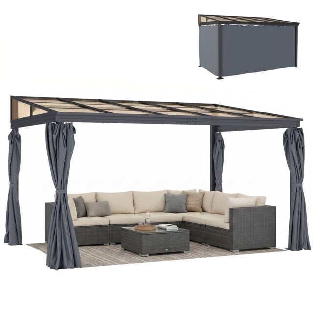 Outsunny Outdoor Pergola Gazebo Party Tent Garden Sun Shelter 4 X 3m