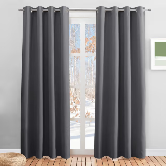 Pony Dance Grey Blackout Thermal Insulated Curtains For Bedroom, 52 X