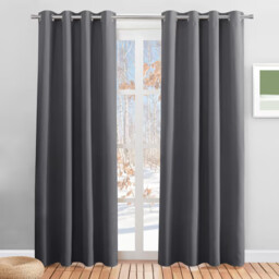 Pony Dance Grey Blackout Thermal Insulated Curtains For Bedroom, 52 X