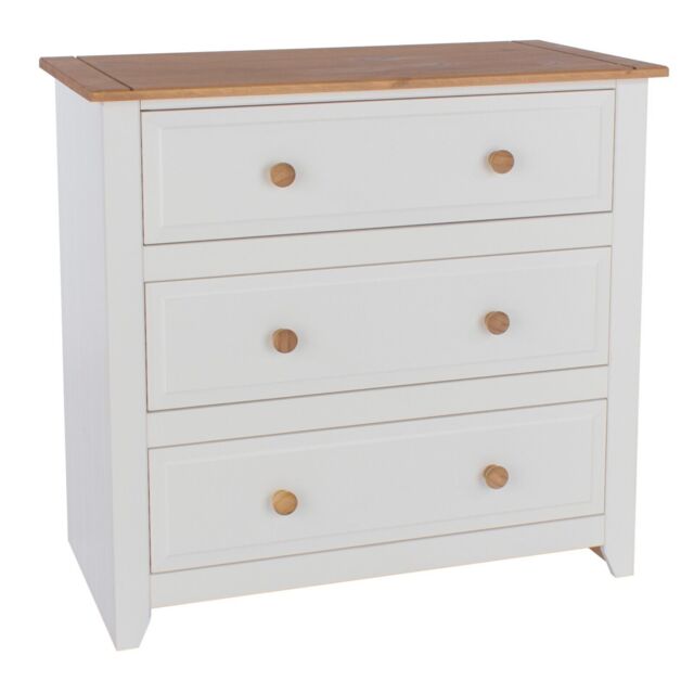 Core Products Capri 3 Drawer Wide Chest White