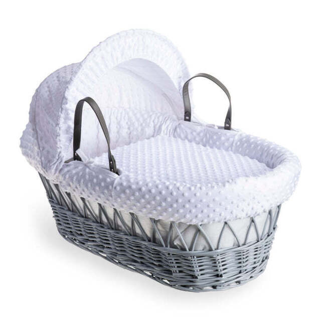 Clair De Lune Dimple Wicker Moses Basket With Bedding Baby Bassinet 68