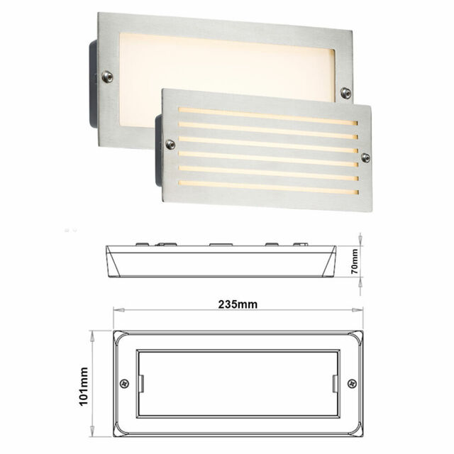 Led Stainless Steel Brick Light Outdoor Garden Recessed Step Wall