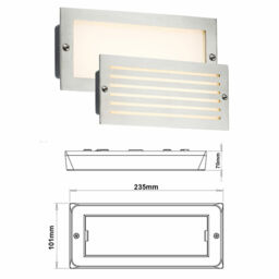 Led Stainless Steel Brick Light Outdoor Garden Recessed Step Wall