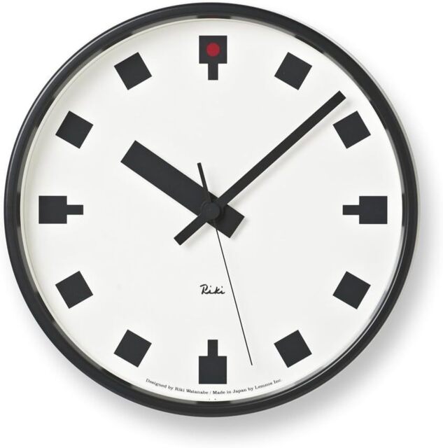 Lemnos Wall Clock Analog Hibiya Clock Φ204mm× Thickness 60mm Steel