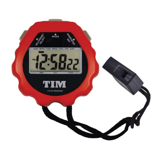 Acctim Sprint Stopwatch Timer Split Lap Water Resistant With Whistle