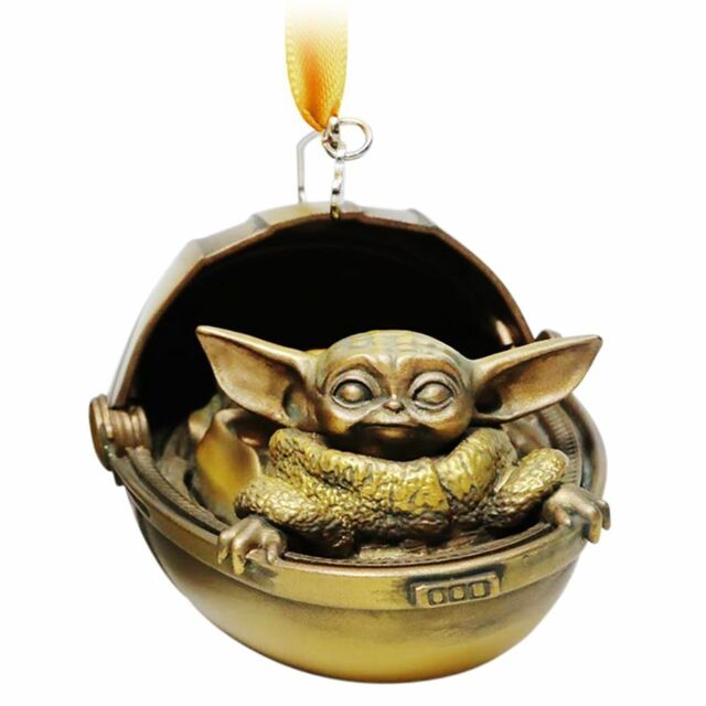 Disney Store The Child Bronze Toned Ornament Mandalorian Christmas