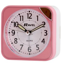 Ravel Small Square Quartz Travel Alarm Clock - Pink Rc001.2