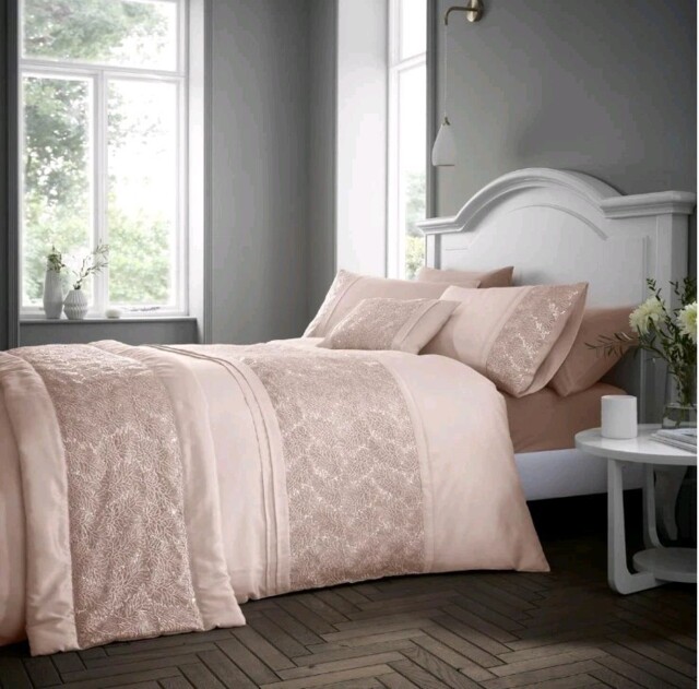 Portfolio Rouen Duvet Set Double Blush Cheapest On Ebay
