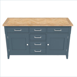 Blue Large Sideboard With Oak Parquet Top [signature Blue]