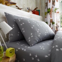 Rawrsome Dinosaur Footprints Single Fitted Sheet & Pillowcase Set