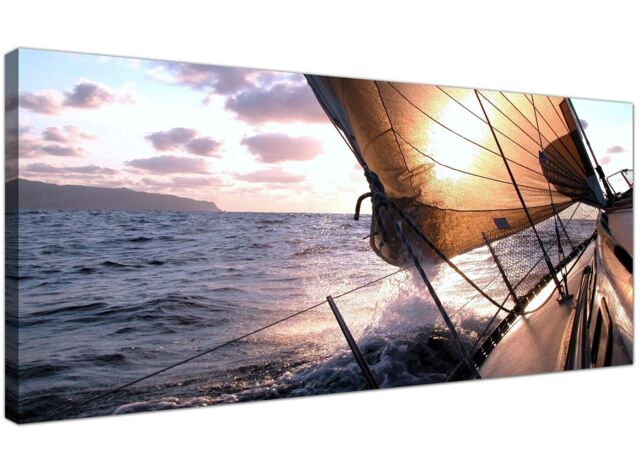 Blue Extra Large Canvas Wall Art Of Yachts Sailing Boats 1096