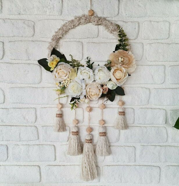 Cream-beige Colors Handmade Crochet Wall Decor Dream Catcher
