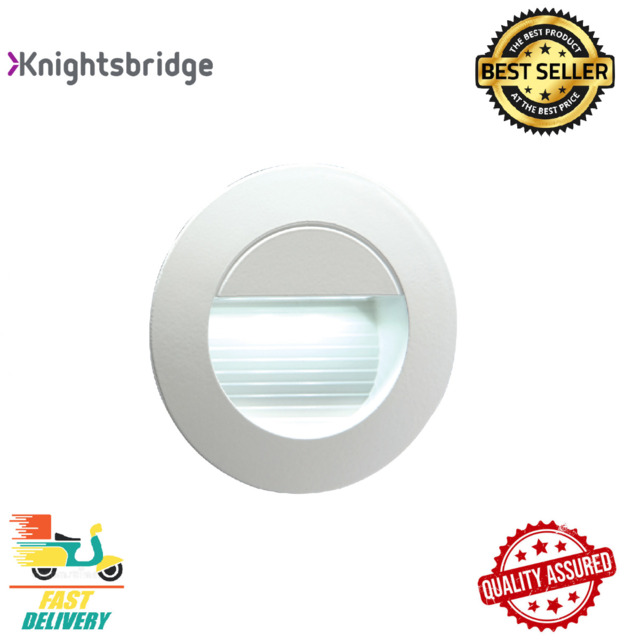 Knightsbridge Ip54 Round Indoor/outdoor Led Guide/stair/wall Light