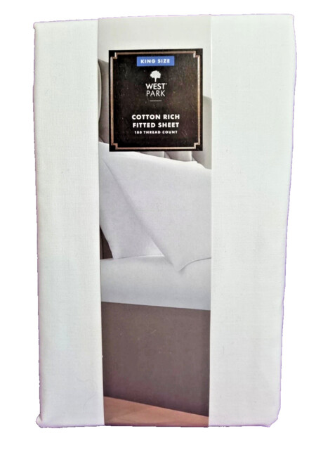 2 X West Park Cotton Rich Fitted Sheets King Size 152 X 200 X 25 Cm