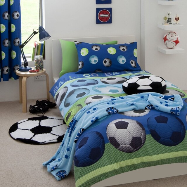 Catherine Lansfield Blue Single Duvet Cover Set Kids Bedding Free P+p