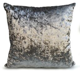 "Set Of 4 Crushed Velvet Silver Cushion Covers 23""x23"" Soft Throw"