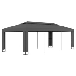 Garden Gazebo 3x6 M Anthracite Double Roof Pa-coated Polyester Canopy