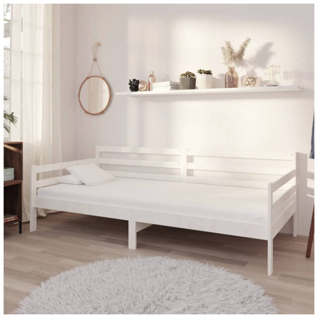Daybed Solid Pine Wood White 90x200cm Multifunctional Modern Guest