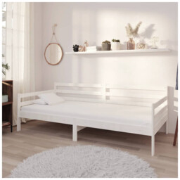 Daybed Solid Pine Wood White 90x200cm Multifunctional Modern Guest